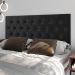Cabeceira Estofada Painel Quarto Cama Box Casal 1,60 Moderna Paris Com Captonê - Preto Suede - Rpm Móveis