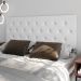 Cabeceira Estofada Painel Quarto Cama Box Casal 1,60 Moderna Paris Com Captonê -Branco Corino - Rpm Móveis
