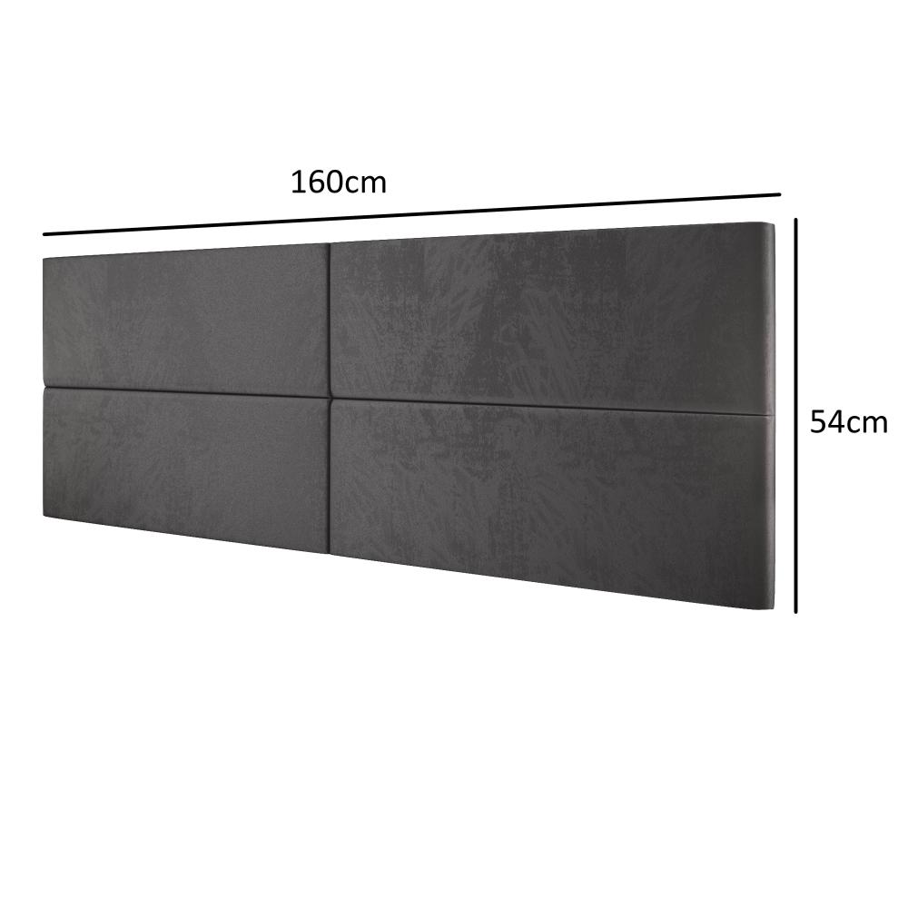 Cabeceira Estofada Suede Para Cama Box Casal Queen 1,60 Capri - Cinza - Lojas RPM 