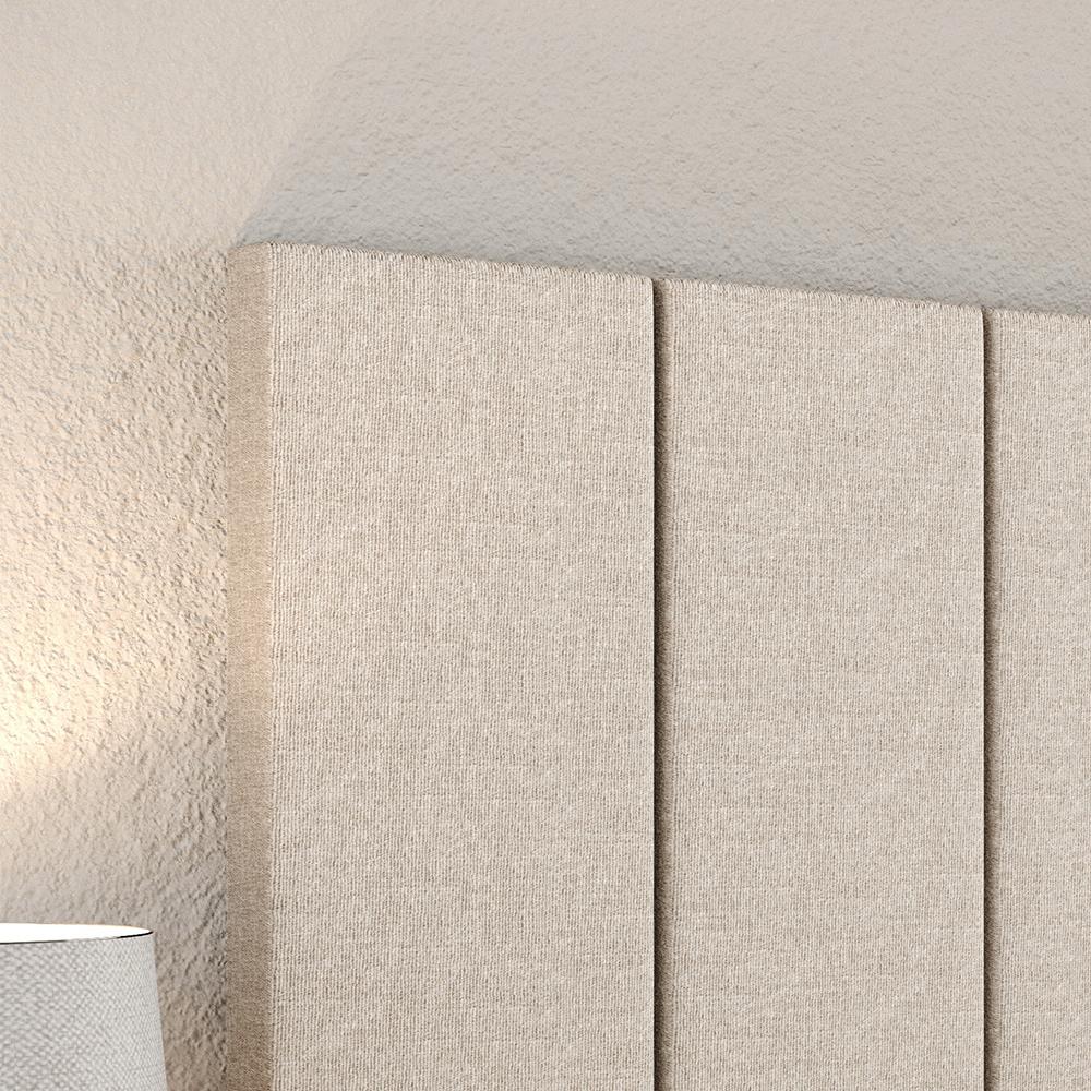 Cabeceira Luana 1,40 Estofada Painel Suspenso Decoração Quarto Casal Solteiro Modulada - Bege Linho - RPM Móveis