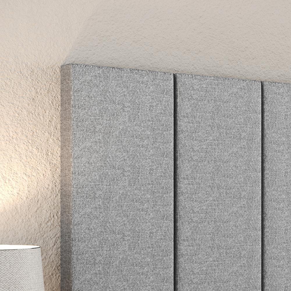 Cabeceira Luana 1,40 Estofada Painel Suspenso Decoração Quarto Casal Solteiro Modulada - Cinza Linho - RPM Móveis