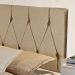 Cabeceira Parede Capitonê Estofado Suede Cama Box Queen 1,60 Quarto Casal Decoração Retrô - Bege - RPM