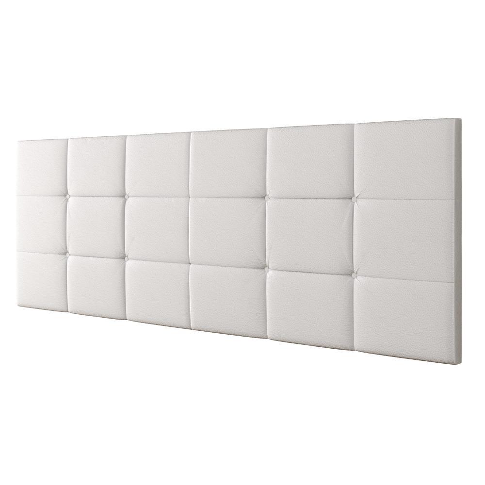 Cabeceira Suspensa Almofadada Decoração Quarto Cama Box Casal King 1,95 Bia - Branco Corino - Lojas RPM