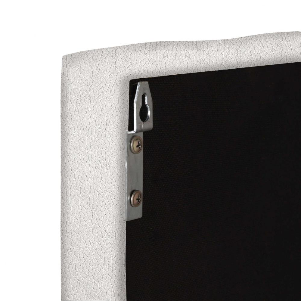 Cabeceira Suspensa Almofadada Decoração Quarto Cama Box Casal King 1,95 Bia - Branco Corino - Lojas RPM
