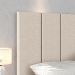Cabeceira Suspensa Estofada Decoração Quarto Cama Box Casal 1,40 Julia - Bege Linho - Lojas RPM