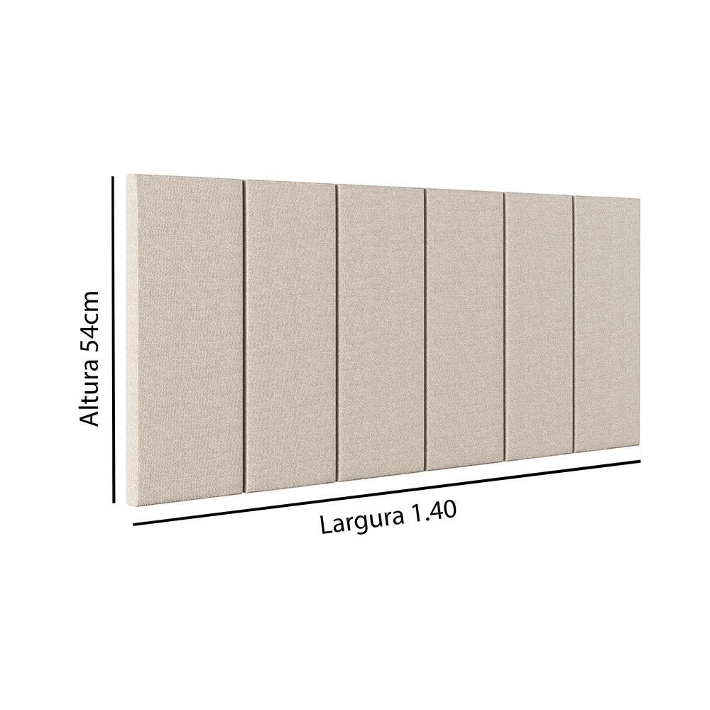 Cabeceira Suspensa Estofada Decoração Quarto Cama Box Casal 1,40 Julia - Bege Linho - Lojas RPM