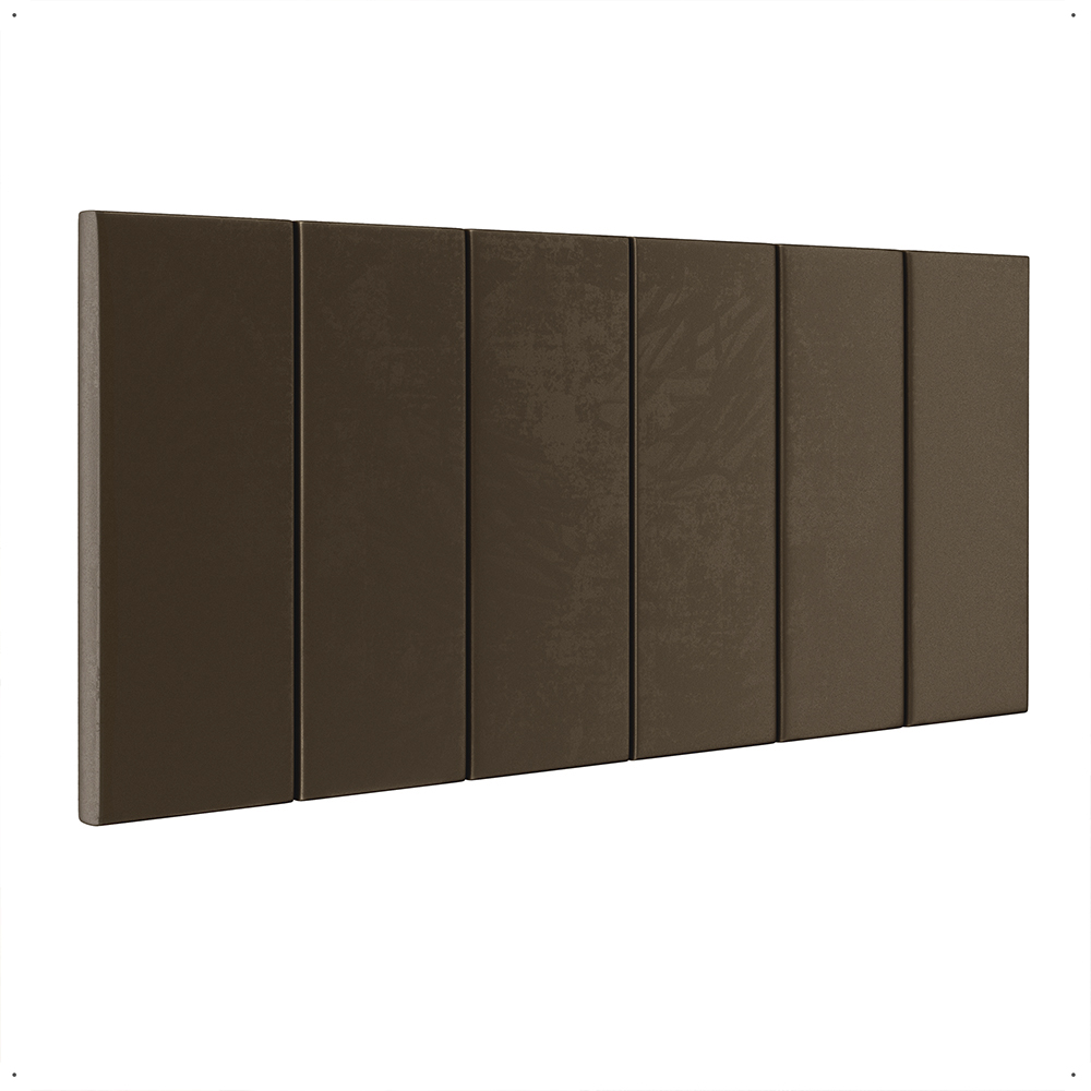 Cabeceira Suspensa Estofada Decoração Quarto Cama Box Casal 1,40 Julia Marrom Suede - Lojas RPM