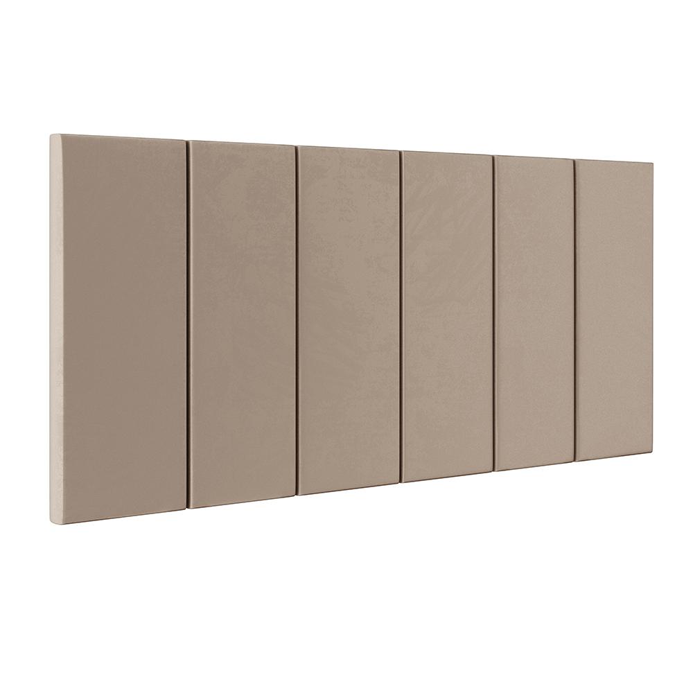 Cabeceira Suspensa Estofada Decoração Quarto Cama Box Casal King Size 1,95 Julia - Bege Suede - Lojas RPM