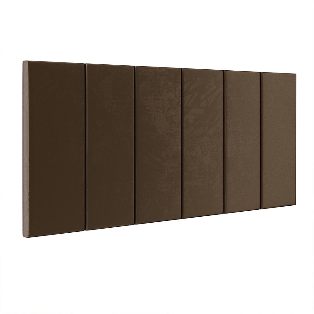 Cabeceira Suspensa Estofada Decoração Quarto Cama Box Casal King Size 1,95 Julia - Marrom Suede - Lojas RPM