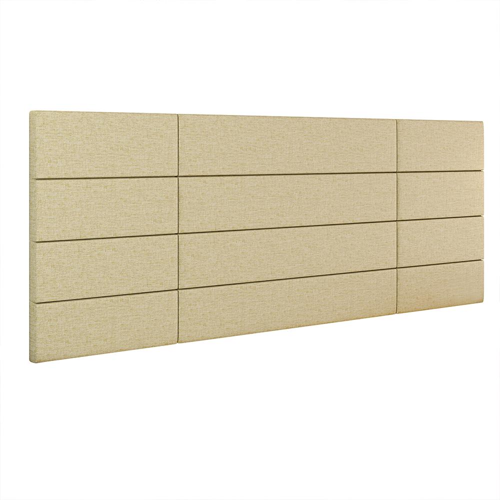 Cabeceira Suspensa Estofada Encanto Cama Box Casal 1,40 Decoração Quarto - Bege Linho - Lojas RPM