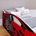 Cama Carro Solteiro Infantil Speedy Montessoriana MDF Proteção Lateral Decoração Tema Corrida Quarto Menino - Vermelho/Branco - RPM