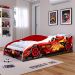 Cama Carro Solteiro Piloto F96 Montessoriana MDF Estrado Reforçado Decoração Quarto Infantil Menino Criança - Vermelho - RPM