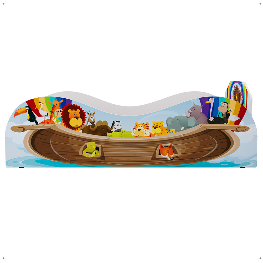 Cama Infantil Animais Arca Noé Mini Cama MDF Montessoriana Segura Decoração Temática Quarto Criança Menina Menino - RPM Móveis