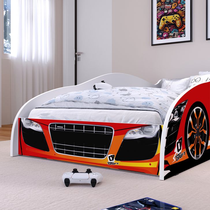 Cama Infantil Carro Drift - Vermelho / Branco - Rpm Móveis