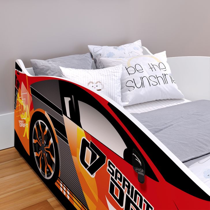 Cama Infantil Carro Drift - Vermelho / Branco - Rpm Móveis