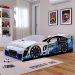 Cama Infantil Carro Drift Mini Cama MDF Montessoriana Segura Decoração Quarto Menino - Azul/Branco - RPM Móveis