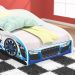 Cama Infantil Carro Drift Mini Cama MDF Montessoriana Segura Decoração Quarto Menino - Azul/Branco - RPM Móveis
