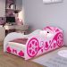 Cama Solteiro Alice Rosa Montessoriana MDF Resistente Segura Laterais Protetoras Adesivo Temático Decoração Quarto Menina Infanto Juvenil - RPM