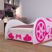 Cama Solteiro Alice Rosa Montessoriana MDF Resistente Segura Laterais Protetoras Adesivo Temático Decoração Quarto Menina Infanto Juvenil - RPM
