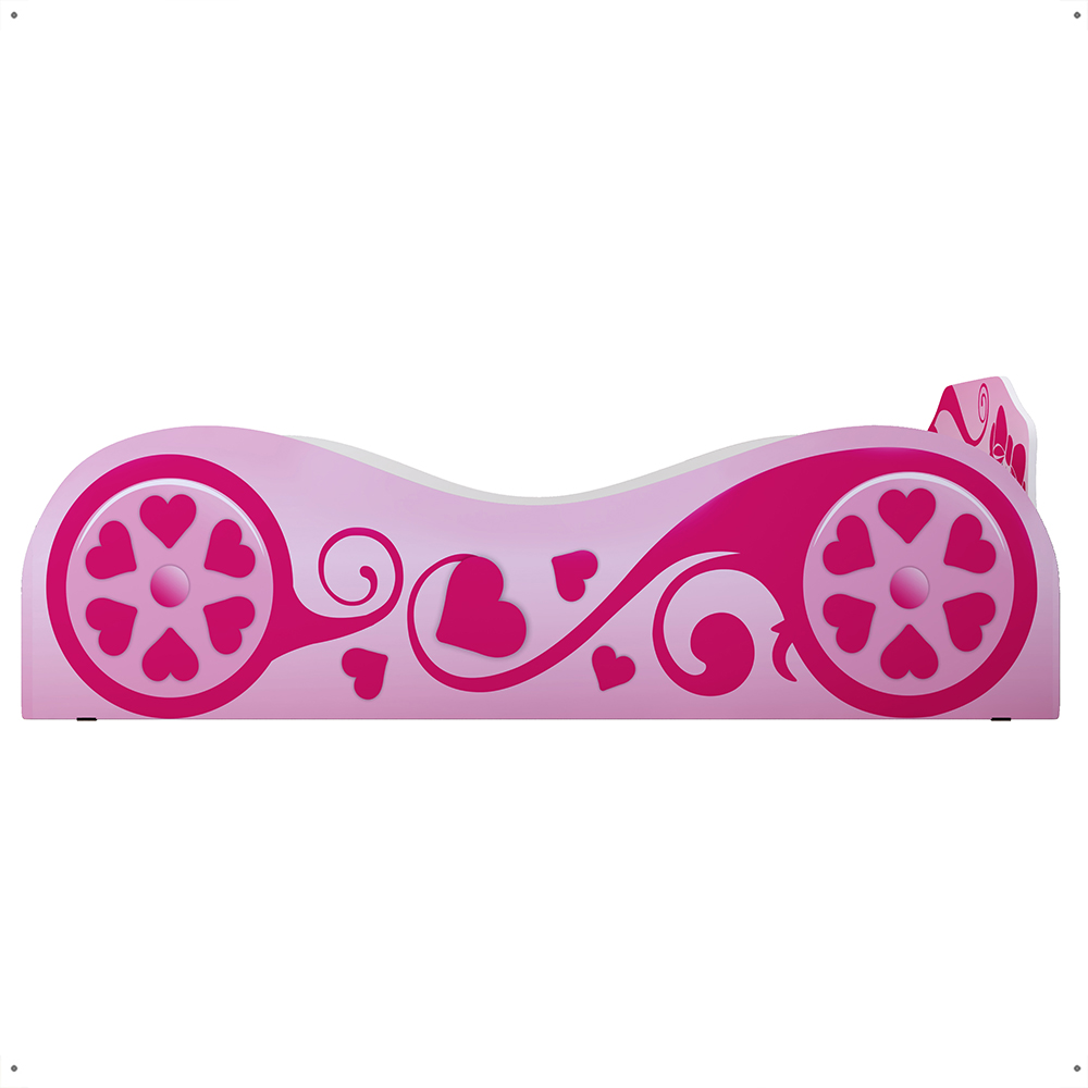 Cama Solteiro Alice Rosa Montessoriana MDF Resistente Segura Laterais Protetoras Adesivo Temático Decoração Quarto Menina Infanto Juvenil - RPM