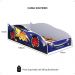 Cama Solteiro Infantil Carro 96 MDF Montessoriana Lateral Protetora Decoração Temática Quarto Kids Menino - Royal/Branco - RPM