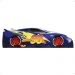 Cama Solteiro Infantil Carro 96 MDF Montessoriana Lateral Protetora Decoração Temática Quarto Kids Menino - Royal/Branco - RPM