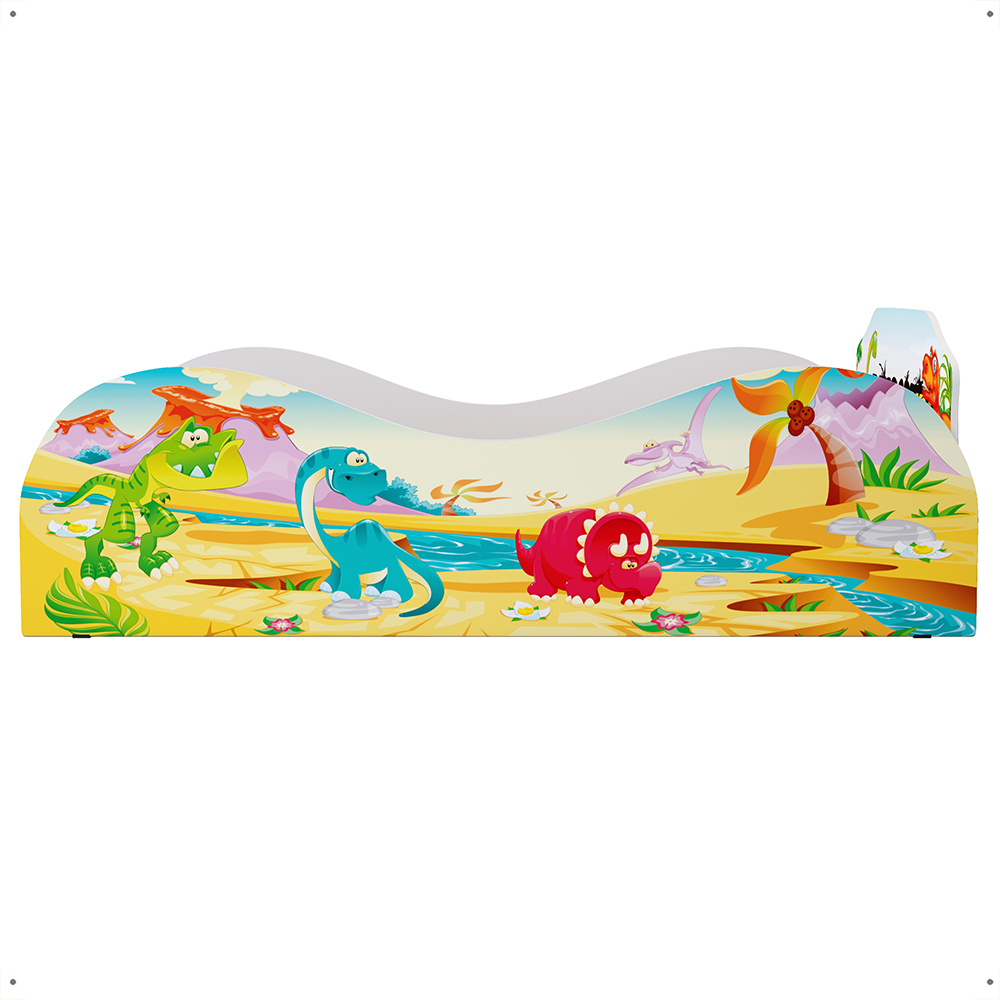 Cama Solteiro Infantil Dinossauro World Montessoriana Segura Proteção Lateral Decoração Quarto Menino Criança - RPM