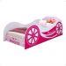 Cama Solteiro Infantil Simples Carruagem MDF Montessoriana Lateral Grade Protetora Quarto Juvenil Menina Tema Princess - RPM