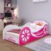 Cama Solteiro Infantil Simples Carruagem MDF Montessoriana Lateral Grade Protetora Quarto Juvenil Menina Tema Princess - RPM
