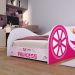 Cama Solteiro Infantil Simples Carruagem MDF Montessoriana Lateral Grade Protetora Quarto Juvenil Menina Tema Princess - RPM