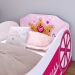 Cama Solteiro Infantil Simples Carruagem MDF Montessoriana Lateral Grade Protetora Quarto Juvenil Menina Tema Princess - RPM
