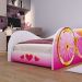 Cama Solteiro Infantil Simples Montessoriana MDF Lateral Grade Proteção Decoração Quarto Menina Carruagem Princesa Unicórnio Retrô - RPM