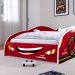 Cama de Solteiro Carro Super Turbo 85 Infantil MDF Montessoriano Segura Piloto Pista Corrida Decoração Quarto Menino Criança - Vermelho - RPM 