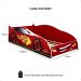 Cama de Solteiro Carro Super Turbo 85 Infantil MDF Montessoriano Segura Piloto Pista Corrida Decoração Quarto Menino Criança - Vermelho - RPM 