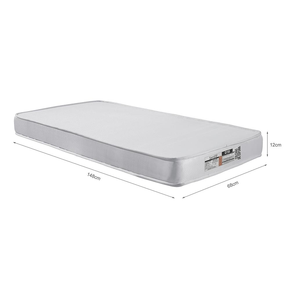 Colchão Infantil Antialérgico Para Mini Cama 68x148x12 cm D18 Liso - Colchões Sensor