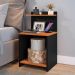 Conjunto 2 Mesinhas Lateral Cama Nicho Decoração Mesa Cabeceira Prateleira Suspensa Organizadora Quarto-Preto/Cinamomo- RPM Móveis