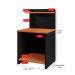 Conjunto 2 Mesinhas Lateral Cama Nicho Decoração Mesa Cabeceira Prateleira Suspensa Organizadora Quarto-Preto/Cinamomo- RPM Móveis