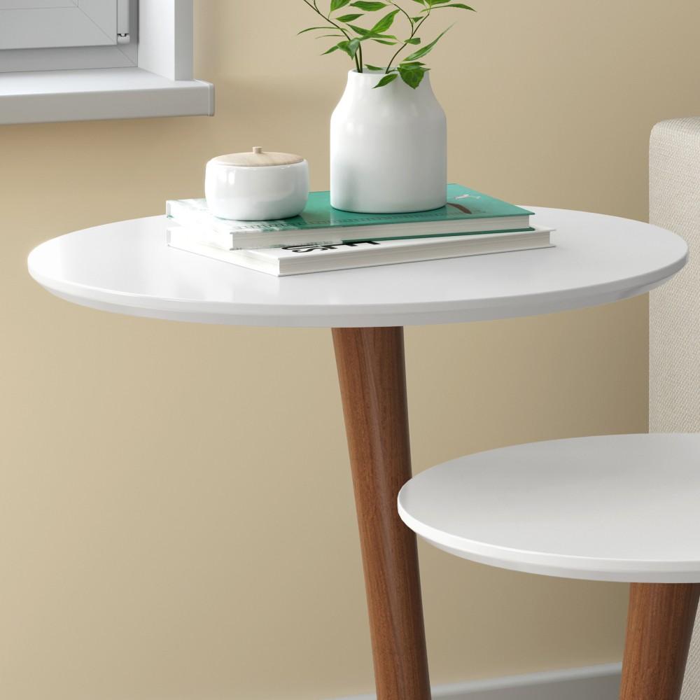 Conjunto Mesa Apoio e Lateral Vitória - Branco - RPM Móveis