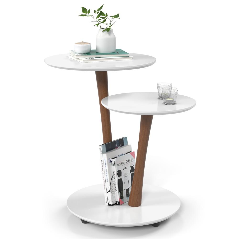 Conjunto Mesa Apoio e Lateral Vitória - Branco - RPM Móveis