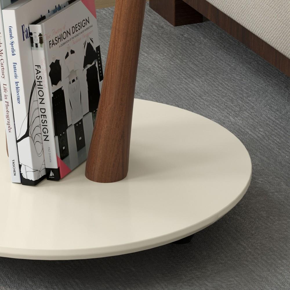 Conjunto Mesa Apoio e Lateral Vitória - Off White - RPM Móveis