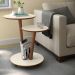 Conjunto Mesa Apoio e Lateral Vitória - Off White com Freijó - RPM Móveis