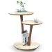 Conjunto Mesa Apoio e Lateral Vitória - Off White com Freijó - RPM Móveis