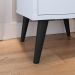 Conjunto Mesa Cabeceira 1 Gaveta Organizadora Pés Retrô Penteadeira Suspensa Puxador Concha Kit Decorativo Quarto - Branco - RPM Móveis