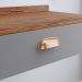 Conjunto Mesa Cabeceira 1 Gaveta Organizadora Pés Retrô Penteadeira Suspensa Puxador Concha Kit Decorativo Quarto - Cinza/Freijó - RPM Móveis