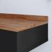 Conjunto Mesa Cabeceira 1 Gaveta Organizadora Pés Retrô Penteadeira Suspensa Puxador Concha Kit Decorativo Quarto - Preto/Freijó - RPM Móveis