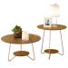 Conjunto Mesa Centro e Apoio Liz com Pés de Ferro Freijo - RPM Móveis