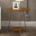 Conjunto Mesa Centro e Apoio Liz com Pés de Ferro Freijo - RPM Móveis