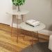 Conjunto Mesa Centro e Lateral Luisa com Pés de Cobre - Off White- RPM Móveis