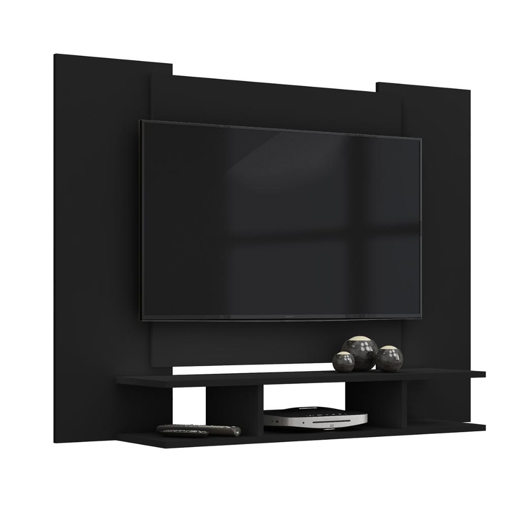 Estante Painel EJ Televisão 22 32 40 42 47 48 Polegadas com Nichos Sala Quarto Pequeno- Preto – RPM