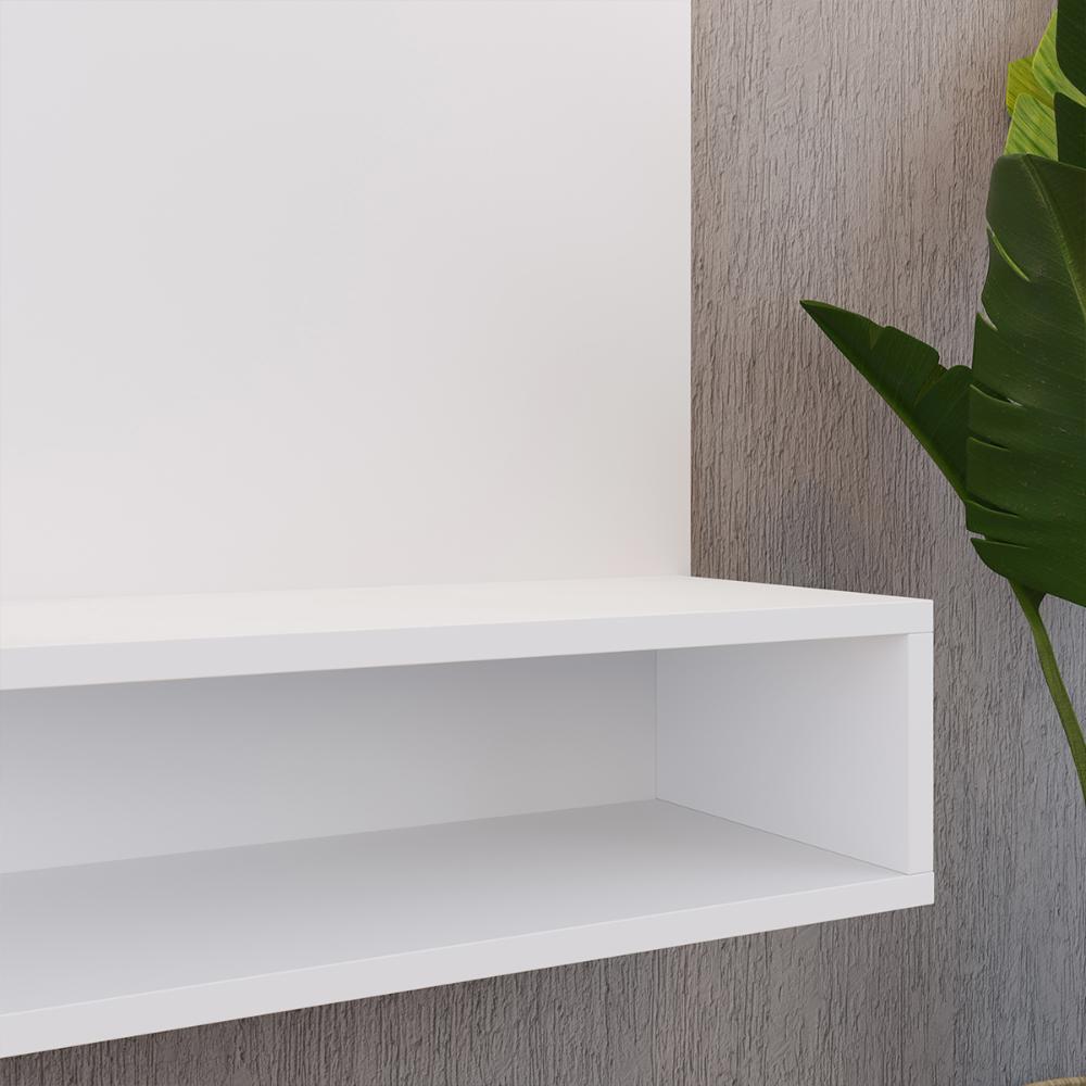 Estante Painel Parede Smart New TV 32 Polegadas Prateleiras Decorativas Sala Quarto Pequeno Retrô – Branco - RPM